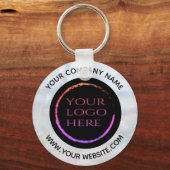 Holografisch aangepast bedrijf logo sleutelhanger (Voorkant)