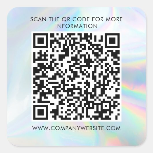 Holografisch aangepast Business QR Code Marketing Vierkante Sticker (Voorkant)