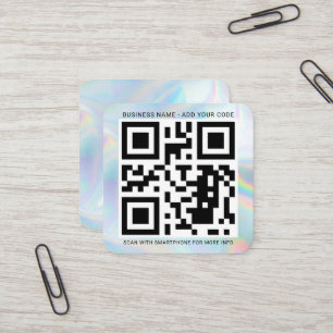 Holografisch aangepast Logo en QR-code DIY Vierkante Visitekaartje