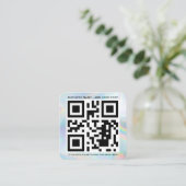 Holografisch aangepast Logo en QR-code DIY Vierkante Visitekaartje (Staand voorkant)