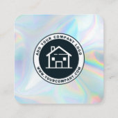 Holografisch aangepast Logo en QR-code DIY Vierkante Visitekaartje (Achterkant)