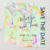 Holografisch Abstract Typografie sparen de Datum Kaart (Voorkant / Achterkant)