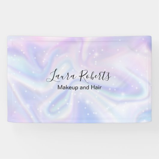 Holografisch Achtergrondhologram Neon Overlay Spandoek (Horizontaal)