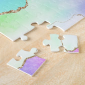 Holografisch agaat | Iridescent Pastel Ombre Marbl Legpuzzel (Zijkant)