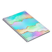 Holografisch agaat | Iridescent Pastel Ombre Marbl Notitieboek (Rechterzijde)