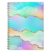 Holografisch agaat | Iridescent Pastel Ombre Marbl Notitieboek (Voorkant)