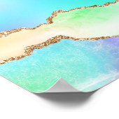 Holografisch agaat | Iridescent Pastel Ombre Marbl Poster (Hoek)