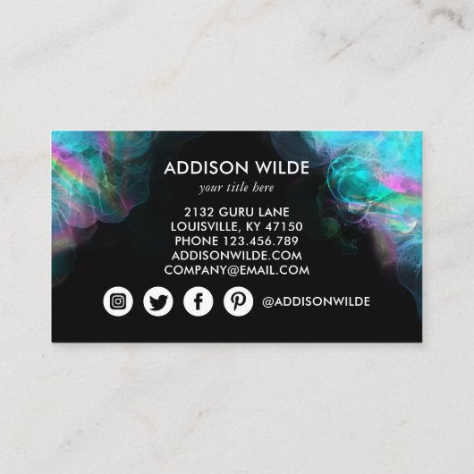 Holografisch alcoholgebruik Ink Business Klantenkaartje (Achterkant)