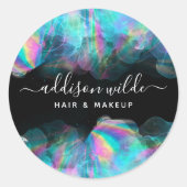 Holografisch alcoholgebruik Ink Business Ronde Sticker (Voorkant)