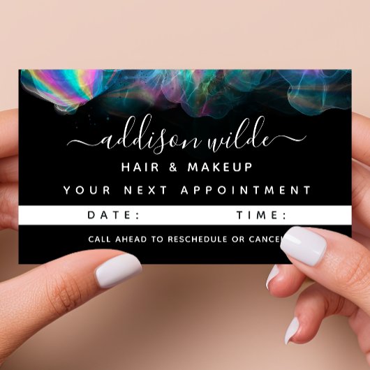 Holografisch alcoholinkt Moderne Benoemingskaart Afsprakenkaartje