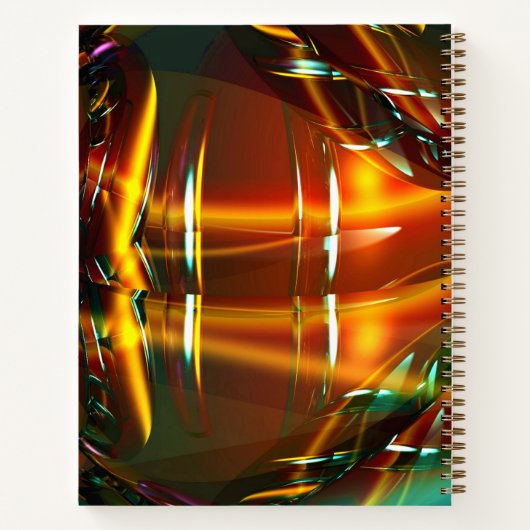 Holografisch ambergeel, karamel, geel spiral Notit Notitieboek (Achterkant)