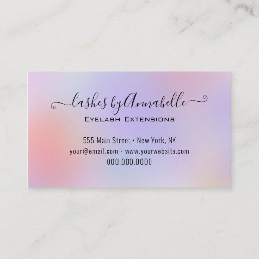 Holografisch apparaatLashes reserveglittergreep Visitekaartje (Achterkant)