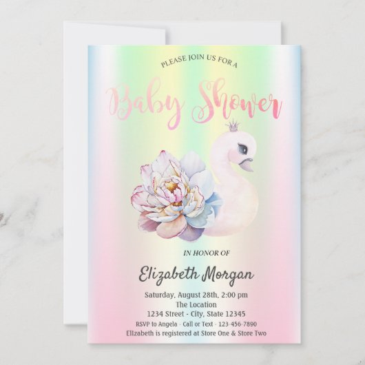 Holografisch Baby shower met zwoegerklezer Kaart (Voorkant)