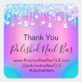 Holografisch bedankt voor uw diamantschijven Nail  Vierkante Sticker (Voorkant)