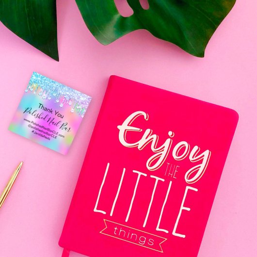 Holografisch bedankt voor uw diamantschijven Nail  Vierkante Sticker