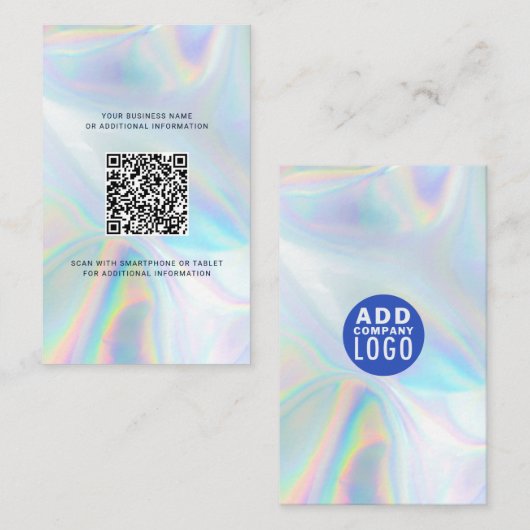 Holografisch bedrijf Logo QR-code toevoegen Visitekaartje (Voorkant / Achterkant)