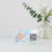 Holografisch bedrijf Logo QR Code Visitekaartje (Staand voorkant)