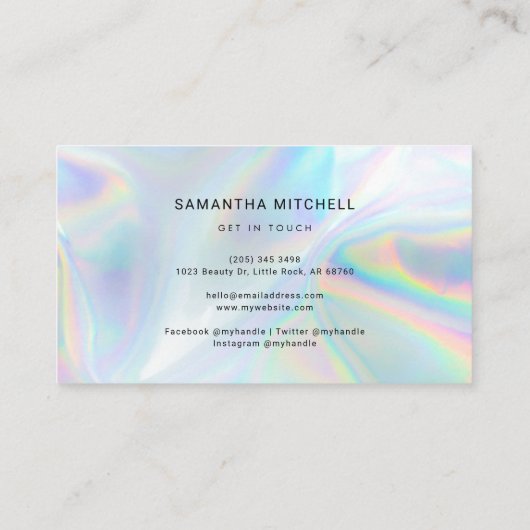 Holografisch bedrijf Logo QR Code Visitekaartje (Achterkant)