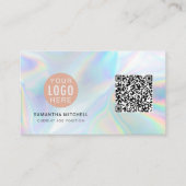 Holografisch bedrijf Logo QR Code Visitekaartje (Voorkant)