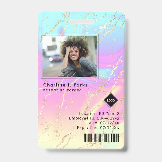Holografisch | Beeld-ID Bedrijfsbeveiliging Badge (Voorzijde)