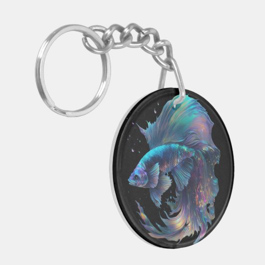 Holografisch bèta-visSleutelhanger Sleutelhanger (Voorkant Links)