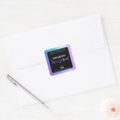 Holografisch blauw en Paarse gezicht serumetikette Vierkante Sticker (Envelop)