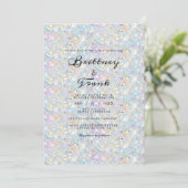 Holografisch blauw Glitter Modern White Elegant Kaart (Staand voorkant)