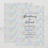 Holografisch blauw Glitter Modern White Elegant Kaart (Voorkant / Achterkant)