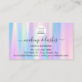 Holografisch blauw Logo QR Lash Makeup Hair Drives Visitekaartje (Achterkant)