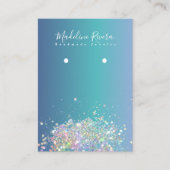 Holografisch blauw verloop Veroorbaar beeldscherm  Contactkaartje (Voorkant)