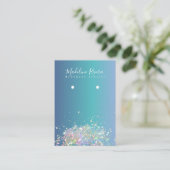 Holografisch blauw verloop Veroorbaar beeldscherm  Contactkaartje (Staand voorkant)