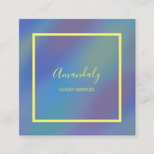 Holografisch Blauwe Makeup ARTIST Influencer Vierkante Visitekaartje