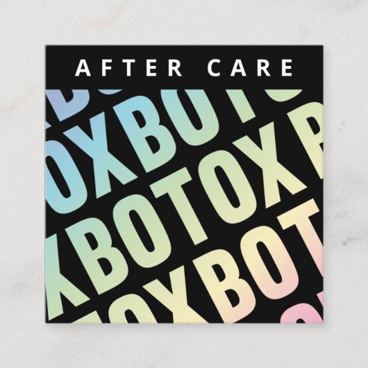 Holografisch Botox Lip Filler Instruction Nadere C Vierkante Visitekaartje (Voorkant)