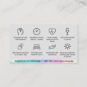 Holografisch Botox-vulinstructies Nazorg  Visitekaartje (Achterkant)