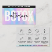 Holografisch Botox-vulinstructies Nazorg  Visitekaartje (Voorkant / Achterkant)