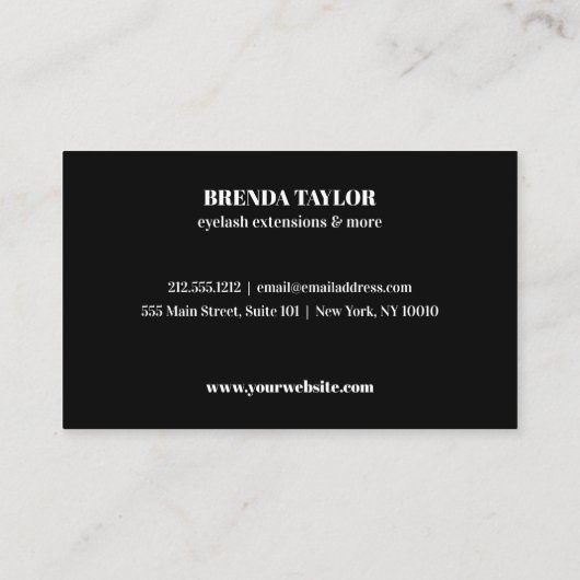 Holografisch Browbar Eyelash Custom Loyalty Visitekaartje (Achterkant)