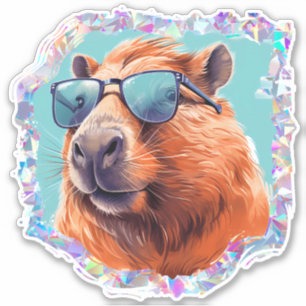 Holografisch Capybara Sticker