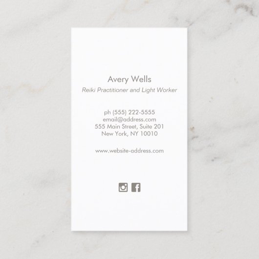 Holografisch Chakras Reiki Practitioner Visitekaartje (Achterkant)