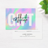 Holografisch Chic Script Cadeaucertificaat Visitekaartje (Bureau)