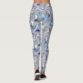 Holografisch chroom iriserend futuristisch patroon leggings (Achterkant)