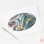 Holografisch chroom ovale sticker (Envelop)