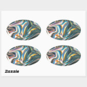 Holografisch chroom ovale sticker (Vel)