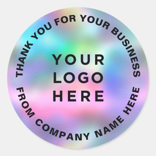 Holografisch Dank u Business Logo Ronde Sticker (Voorkant)