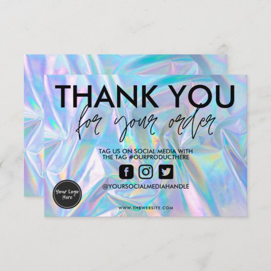 Holografisch Dank u Media Tussenvoegsel (Voorkant / Achterkant)