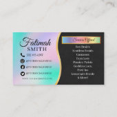 Holografisch deegsel Modern Hair Braiding Salon Visitekaartje (Achterkant)