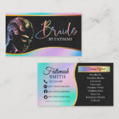 Holografisch deegsel Modern Hair Braiding Salon Visitekaartje (Voorkant / Achterkant)