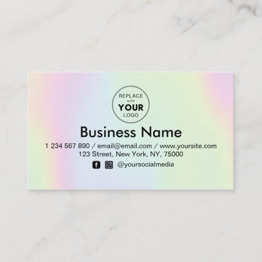 Holografisch deegsel Unicorn Heart Discount Voeg L Klantenkaartje (Achterkant)