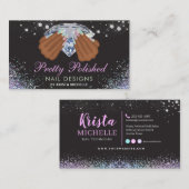 Holografisch diamantnagels Visitekaartje (Voorkant / Achterkant)