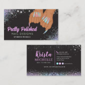 Holografisch diamantnagels Visitekaartje (Voorkant / Achterkant)