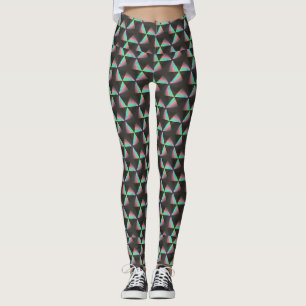 Holografisch driehoekspatroon: futuristisch prisma leggings
